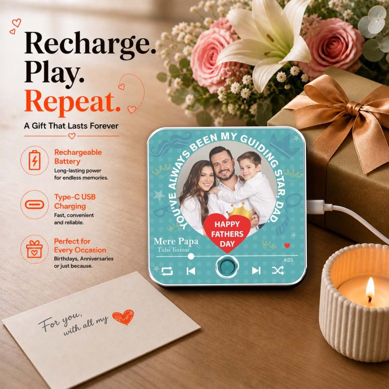 Personalized Musical Fridge Magnet Gift for Papa